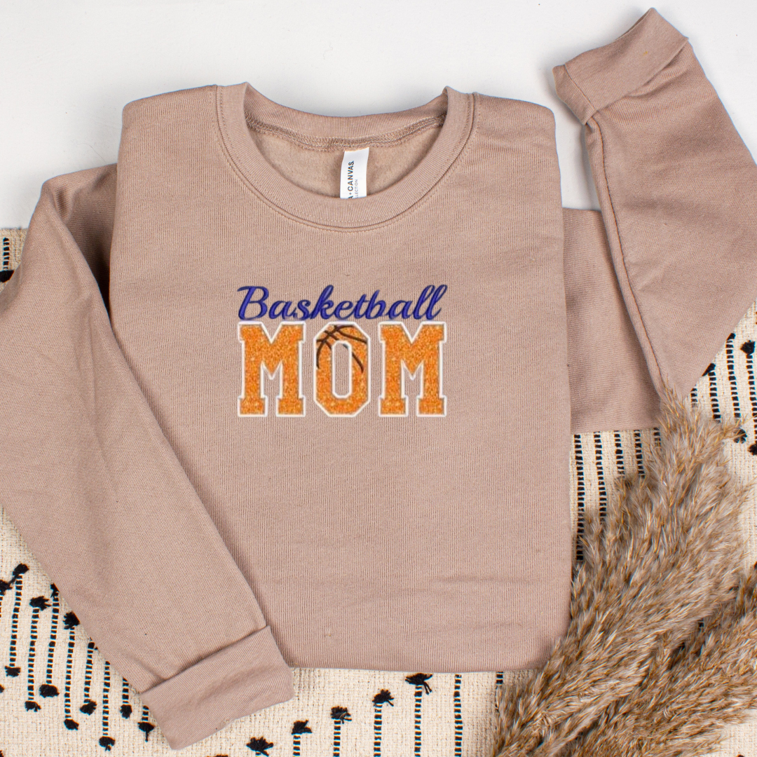 Custom Basketball Mom Sweatshirt | Name on Sleeve | S–3XL