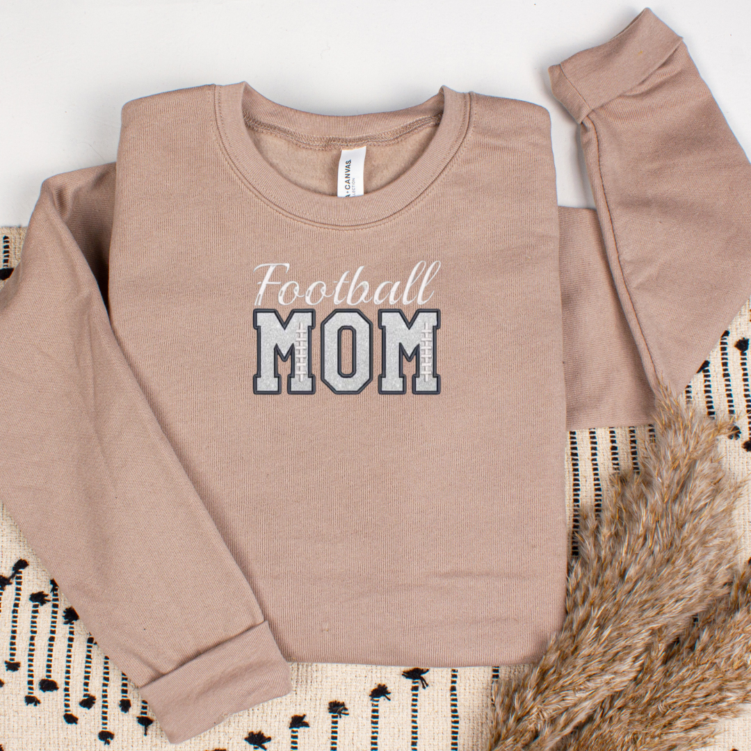 Custom Football Mom Sweatshirt | Name on Sleeve | S–3XL