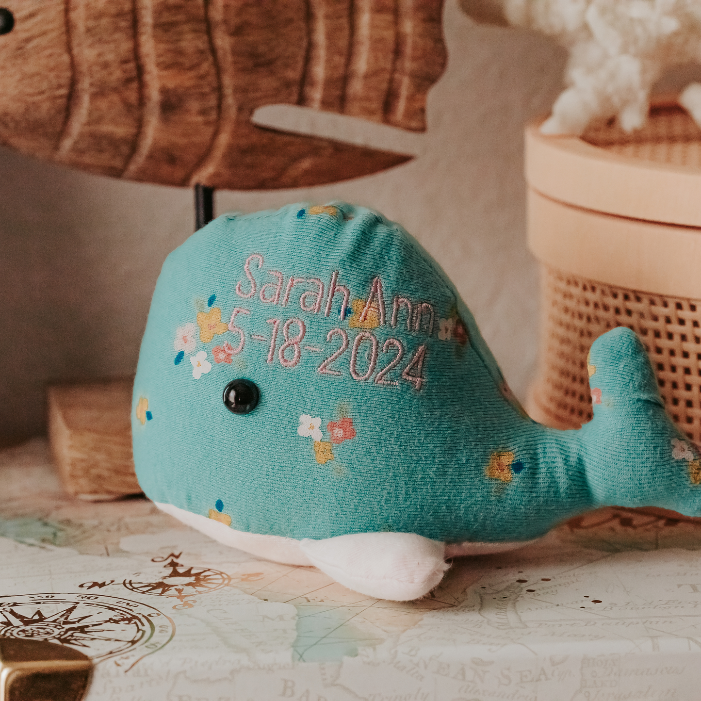 🐳 Custom Stuffed Whale Made from Baby Onesies – Personalized Memory Keepsake for New Parents, 1st Birthday, or Baby Memorial