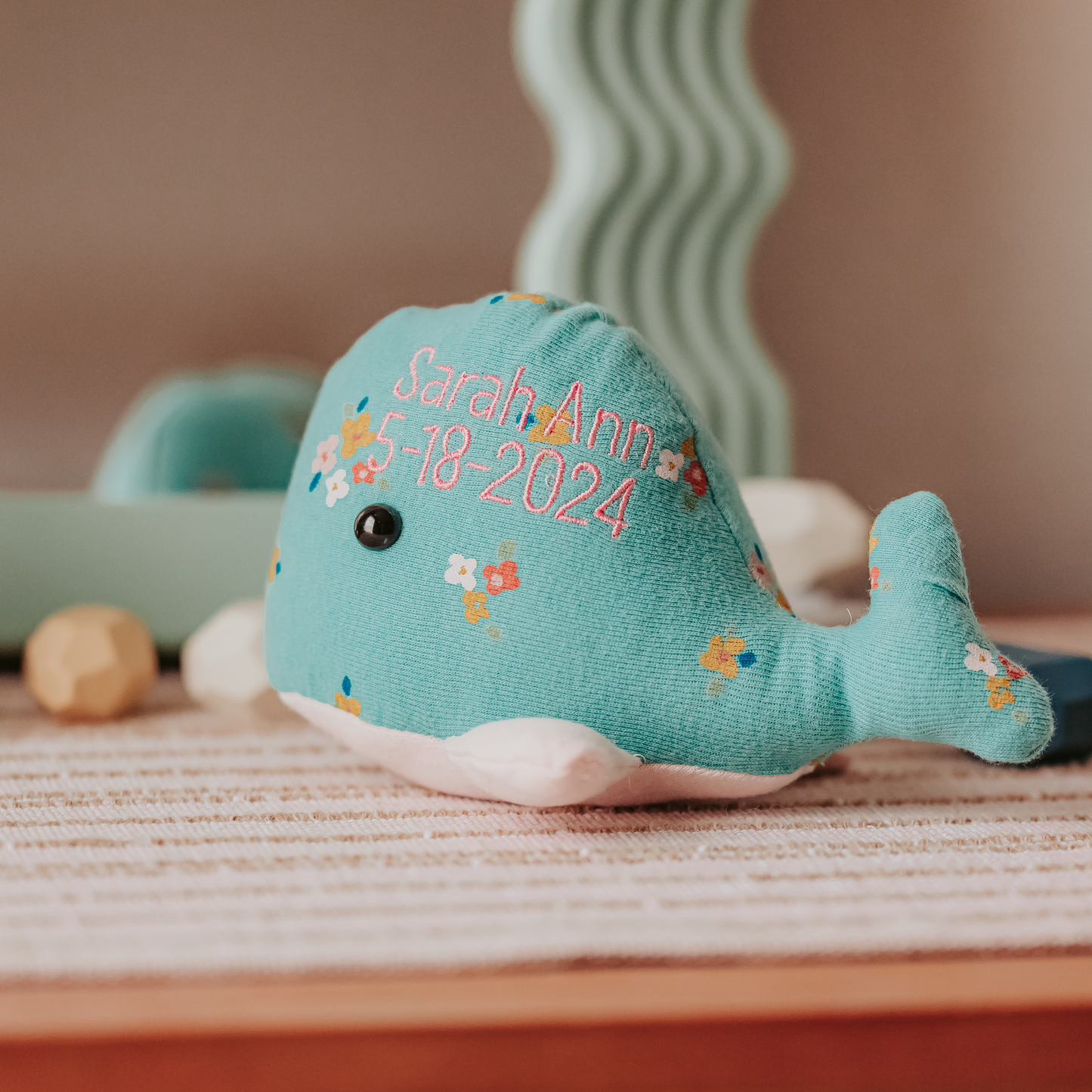 🐳 Custom Stuffed Whale Made from Baby Onesies – Personalized Memory Keepsake for New Parents, 1st Birthday, or Baby Memorial