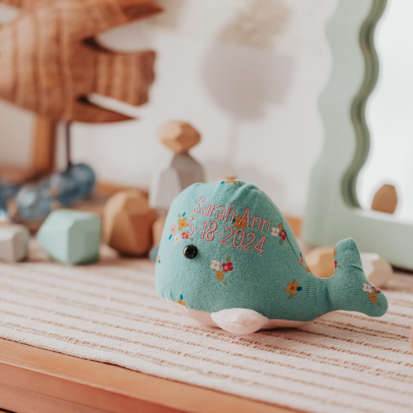 🐳 Custom Stuffed Whale Made from Baby Onesies – Personalized Memory Keepsake for New Parents, 1st Birthday, or Baby Memorial