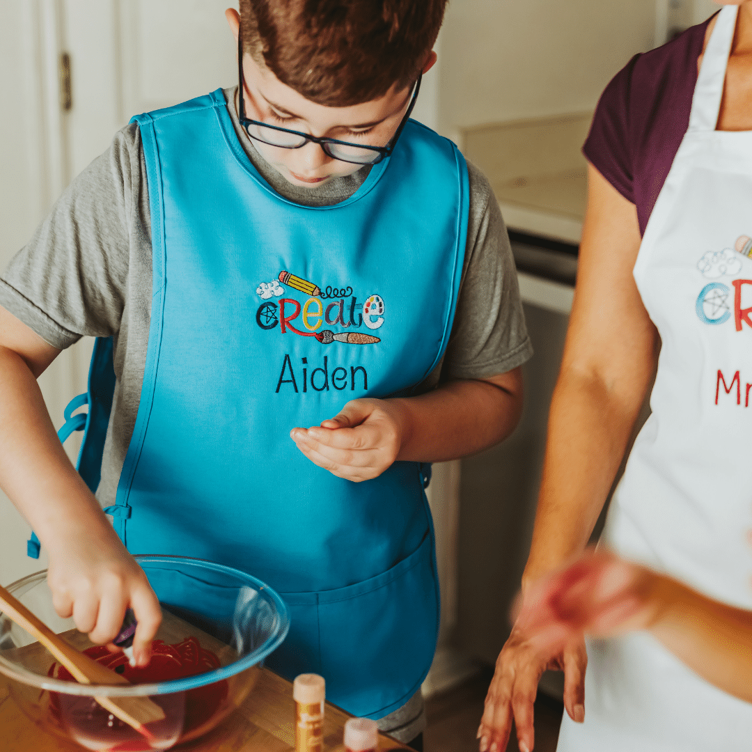 Personalized Kids Art Smock with Embroidered “Create” Design
