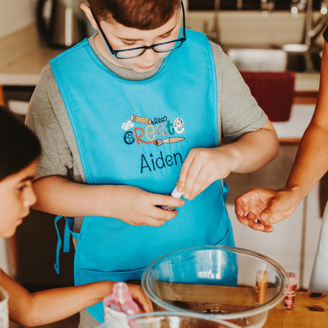 Personalized Kids Art Smock with Embroidered “Create” Design