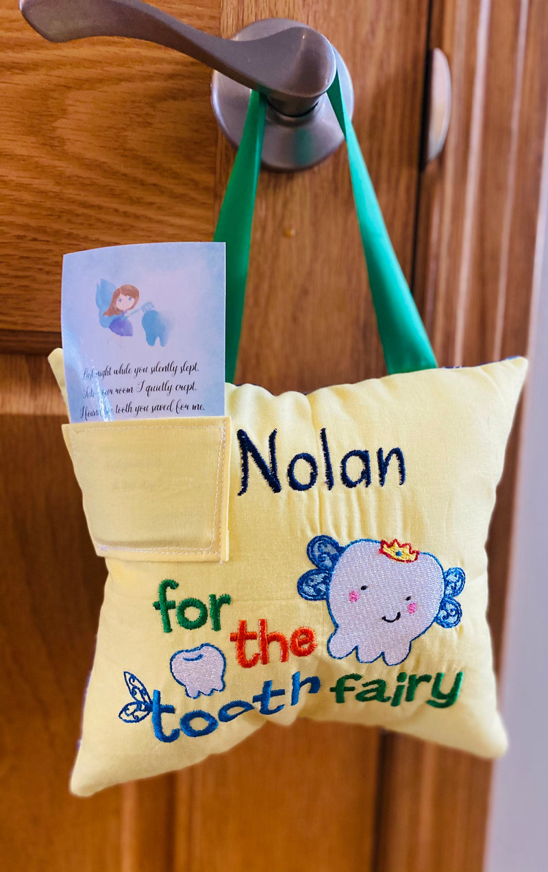 Tooth Fairy Pillow for Boy -Personalized - Gift For Boy