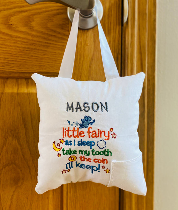 Tooth Fairy Pillow -Personalized - Tooth Pillow for Door - Gift For Girl- Gift for Boy