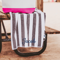 Embroidered Canvas Beach Bag Hot Pink