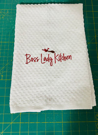 Boss Lady Kitchen Embroidered Dish Towels