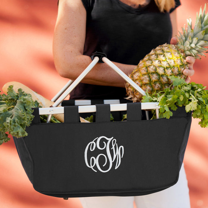 Black Personalized Market Tote