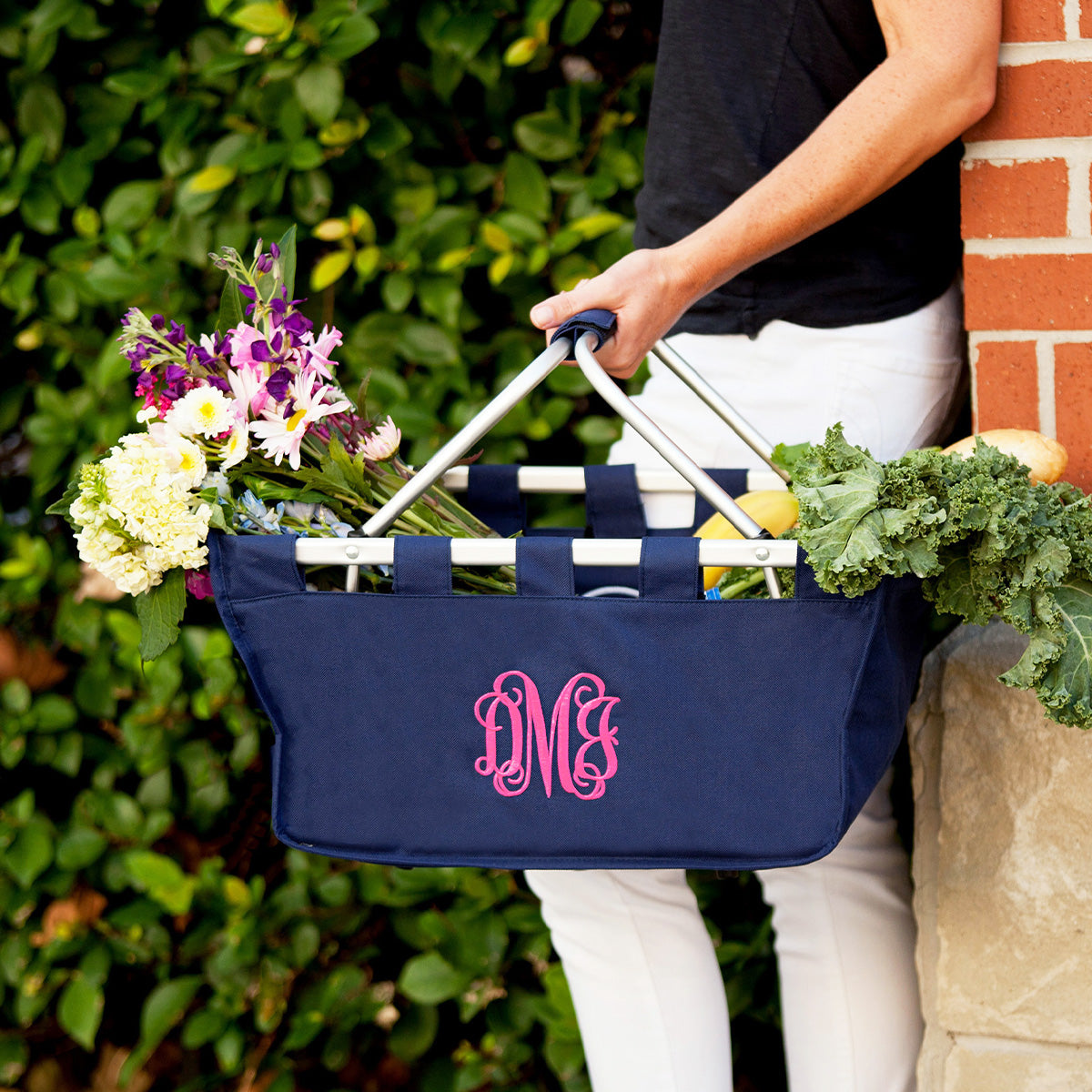 Navy Personalized Market Tote