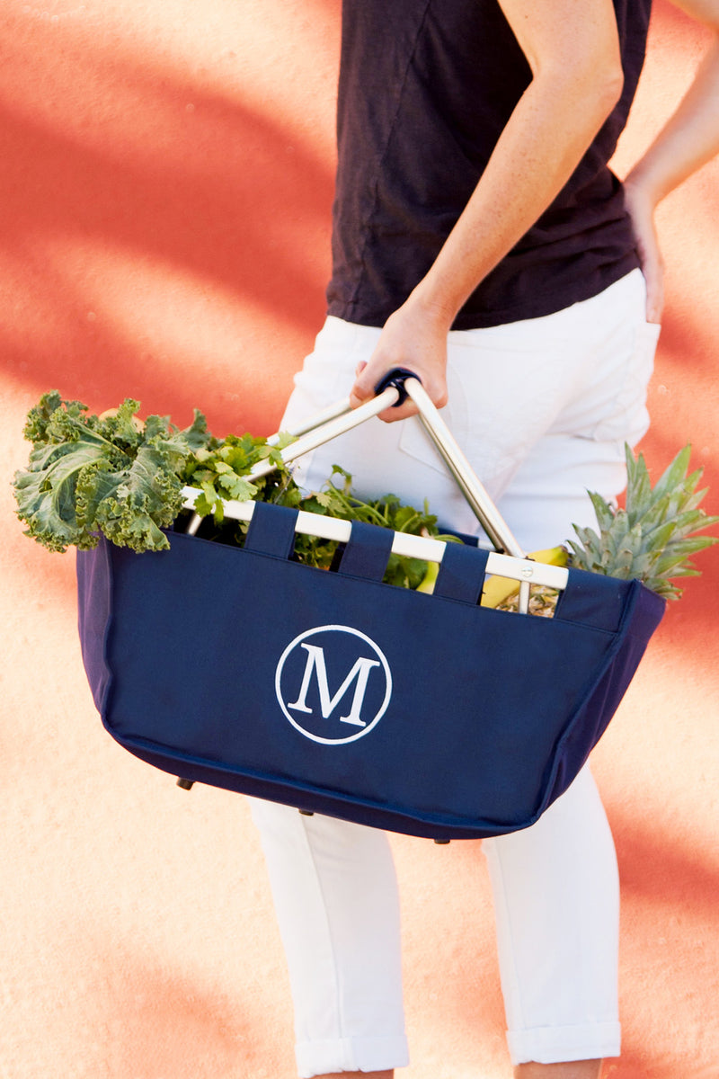 Navy Personalized Market Tote