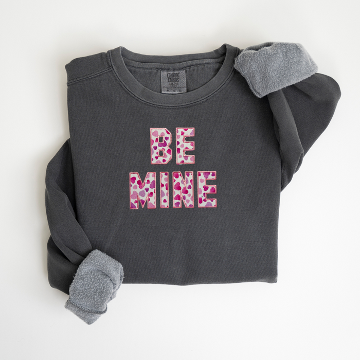 Personalized Comfort Colors Be Mine Valentine's Day Crewneck Sweatshirt