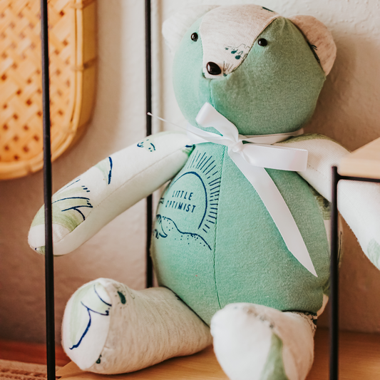 Memory Bear Gift Set – 18” & 13” Keepsake Bears Made from Clothing | Custom & Personalized Options