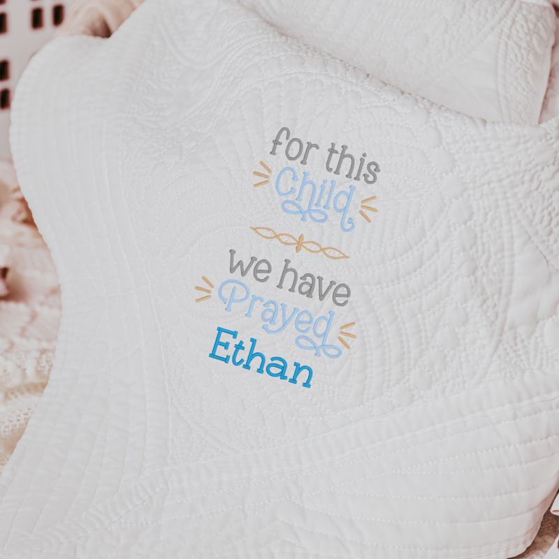 Personalized Heirloom Baby Blanket - For This Baby We Have Prayed