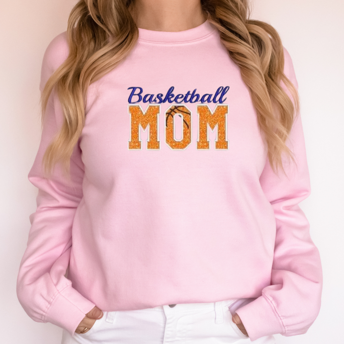 Gildan Basketball Mom Crewneck Sweatshirt | Embroidered | Sizes S-3XL