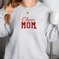 Stylish Cheer Mom Crewneck Sweatshirt | Personalized Embroidery | Gildan Fabric