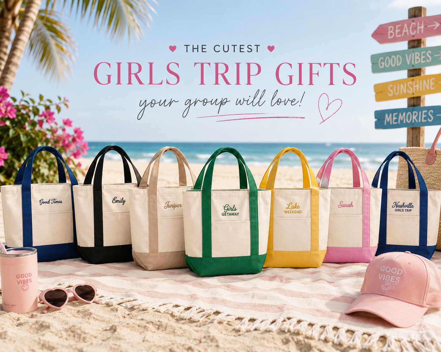 Personalized Girls Trip Tote Bag | Girls Trip Gifts