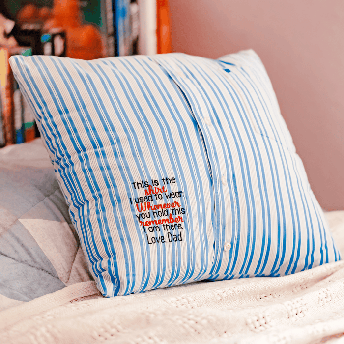 Custom Memory Pillow Made From Loved One's Clothing