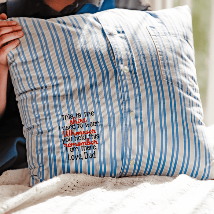 Custom Memory Pillow Made From Loved One's Clothing