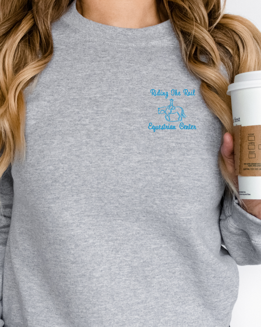Adult Riding the Rail Embroidered Crewneck