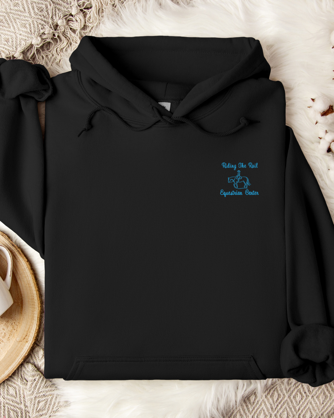 Adult Riding the Rail Embroidered Hoodie