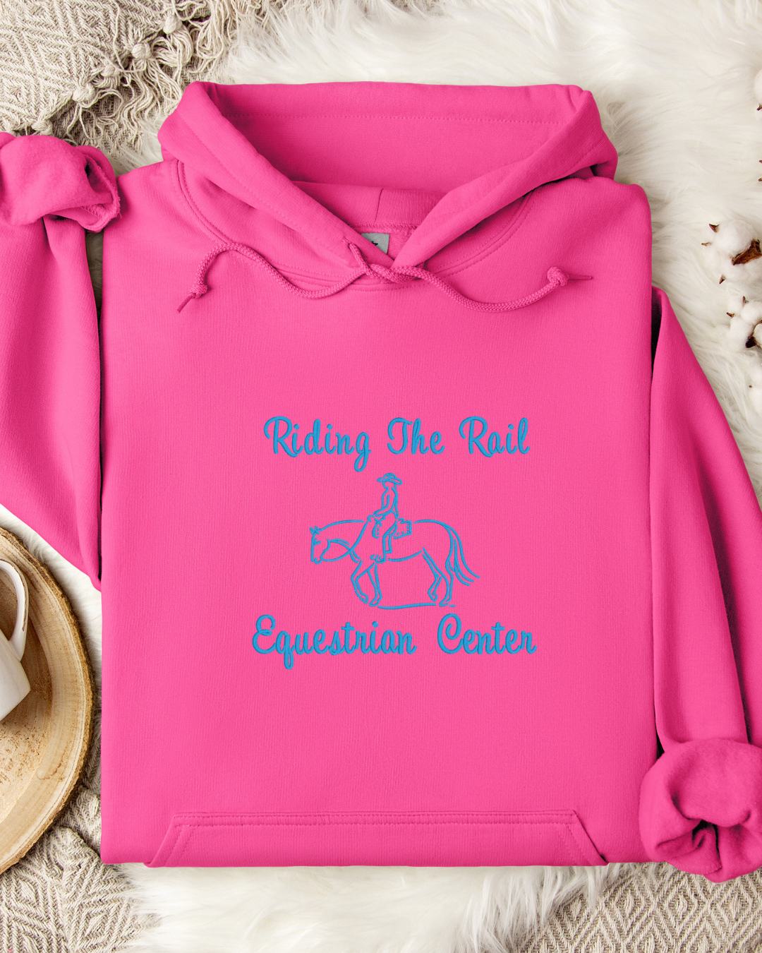 Adult Riding the Rail Embroidered Hoodie