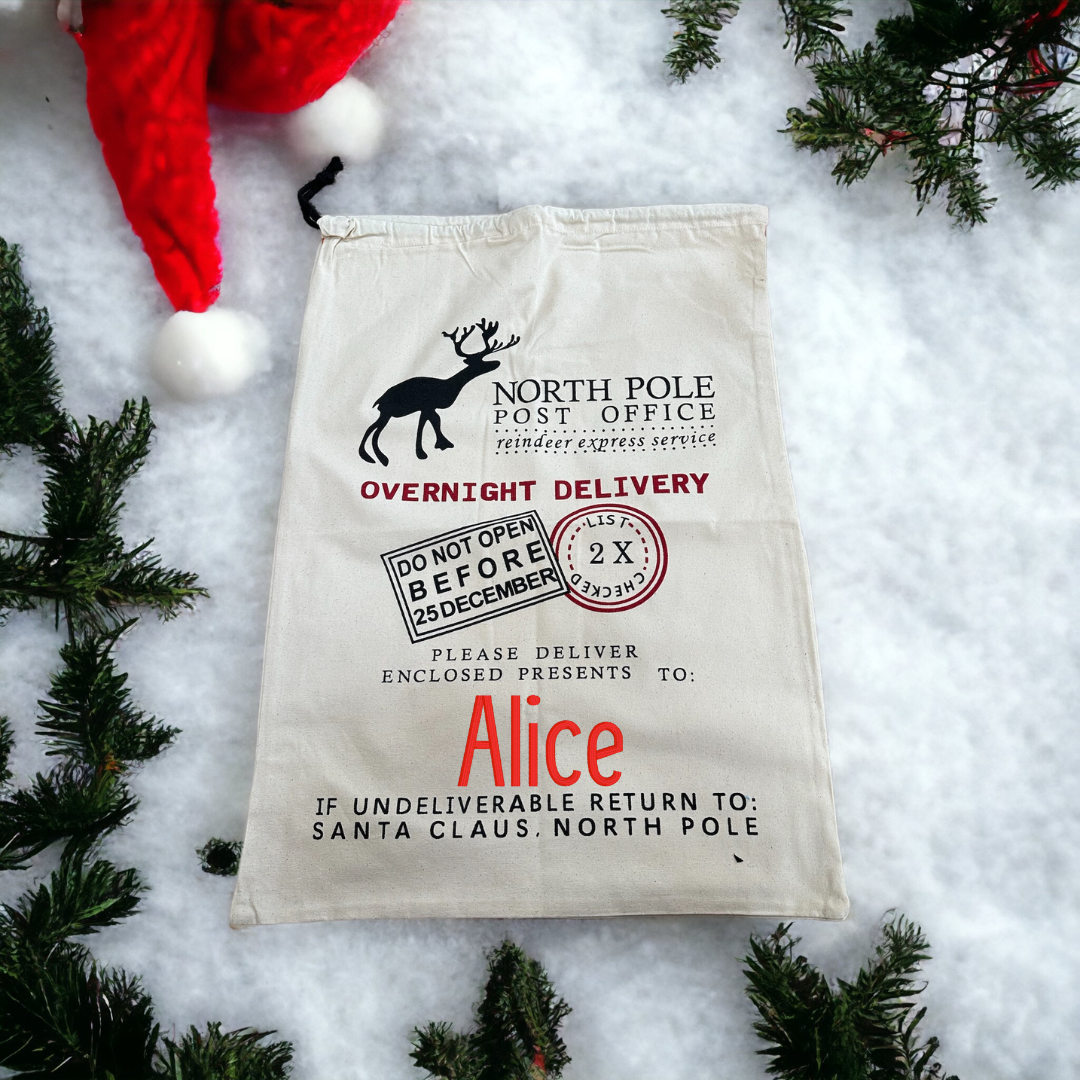 Personalized North Pole Post Office Santa Sack