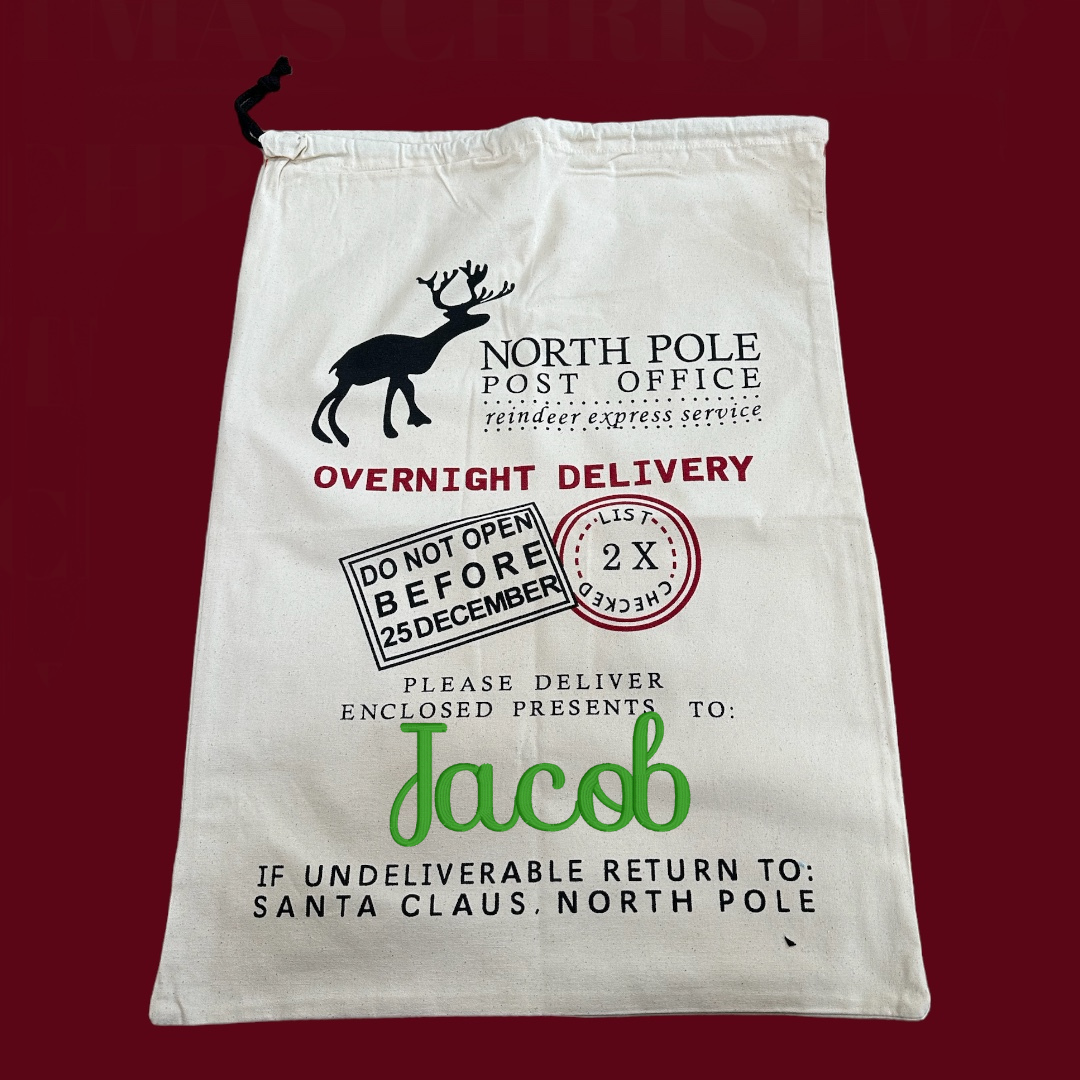 Personalized North Pole Post Office Santa Sack