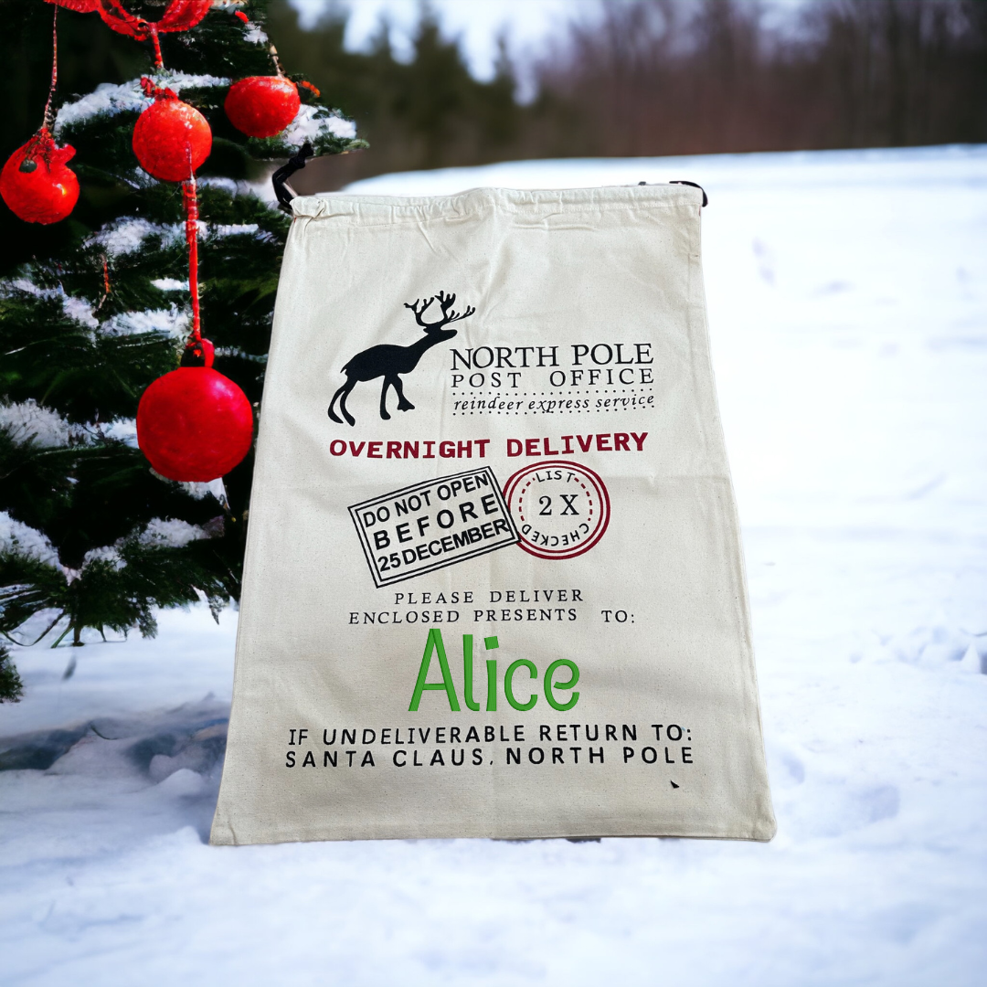 Personalized North Pole Post Office Santa Sack