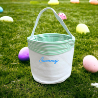 Personalized Seersucker Easter Basket | Handcrafted Easter Basket