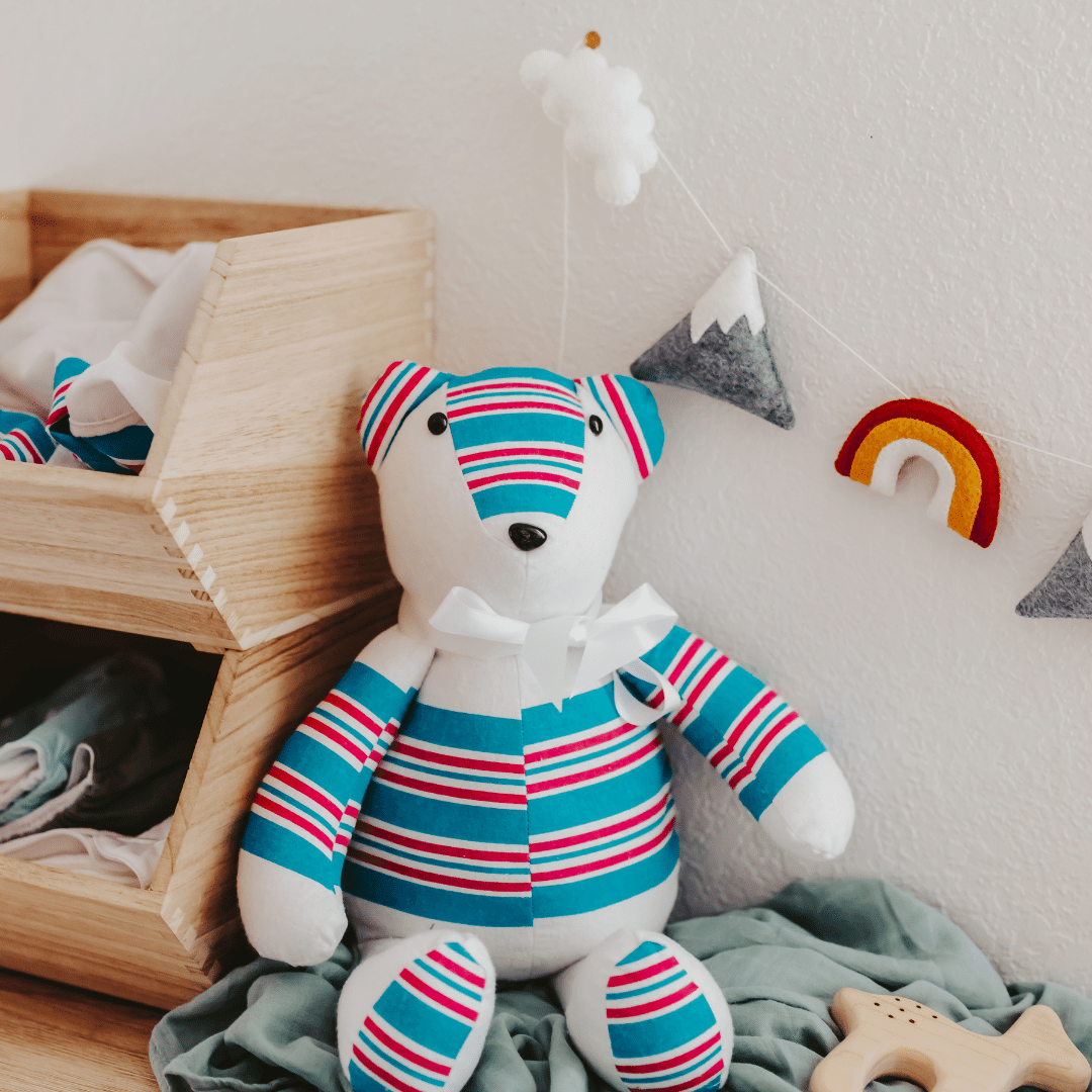 Introducing our handmade memory bears, crafted with love and care from your baby's blanket! Our custom memory bears are a beautiful and unique way to cherish your li