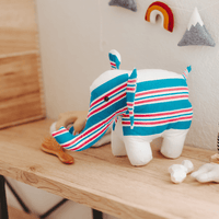 This sweet little elephant is made from your baby's blanket and stuffed with poly fil. A perfect way to treasure your adorable little one, or give as a special gift.