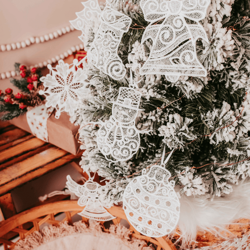 Lace ornaments are a beautiful Christmas decoration for your home. It will occupy a special place on top of your Christmas tree and bring joy and happiness to every 