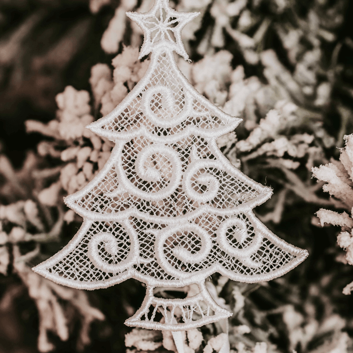 The lace Christmas Tree ornament are a beautiful Christmas decoration for your home. It will occupy a special place on top of your Christmas tree and bring joy and h