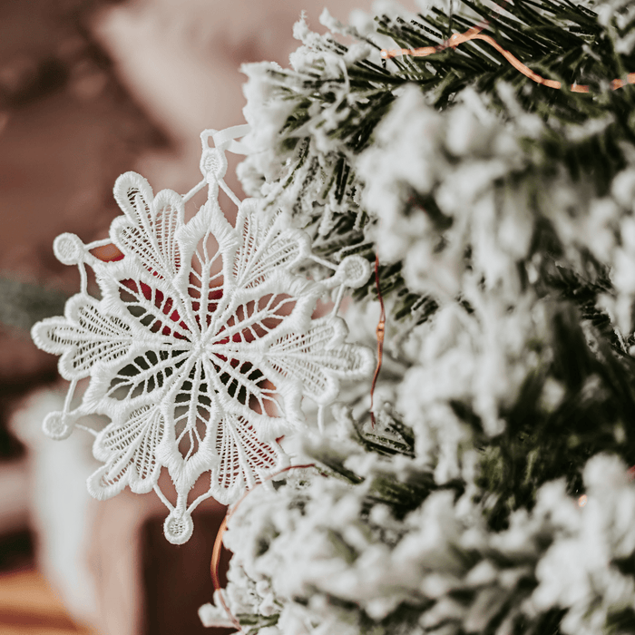 The lace snowflake ornament are a beautiful Christmas decoration for your home. It will occupy a special place on top of your Christmas tree and bring joy and happin