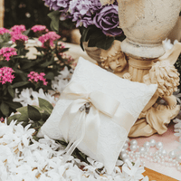 









Make your wedding ceremony even more special with our elegant lace wedding ring pillow. Our handmade ivory lace ring bearer pillow with vintage-inspired la