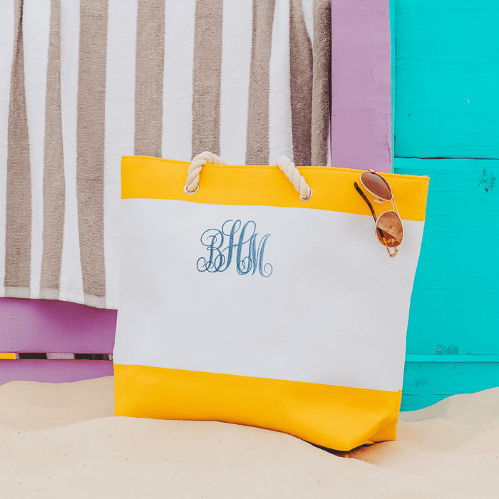 Yellow Canvas Beach Bag