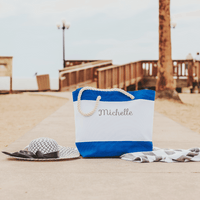 Royal Blue Canvas Beach Bag