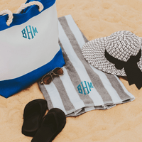 Royal Blue Canvas Beach Bag