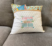 Book Pillow - Reading pillow - pocket pillow - gift for book lover