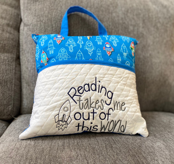 Rocket Book Pillow - Reading Pillow - pocket pillow - Gift for Child