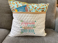 Book Pillow - Reading pillow - pocket pillow - gift for book lover
