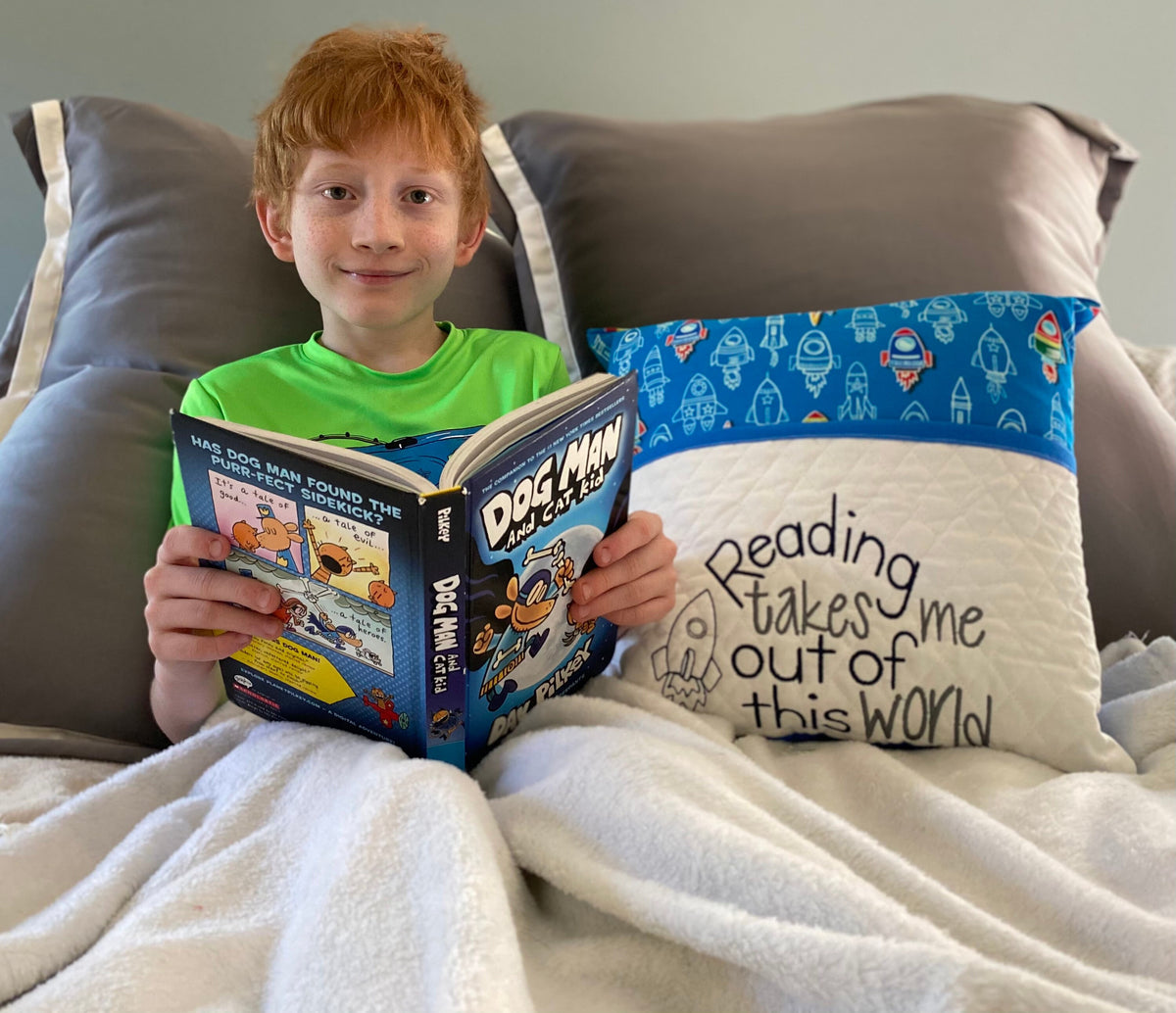 Rocket Book Pillow - Reading Pillow - pocket pillow - Gift for Child
