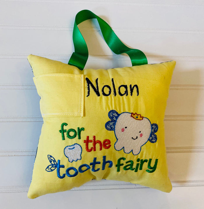 Tooth Fairy Pillow for Boy -Personalized - Gift For Boy