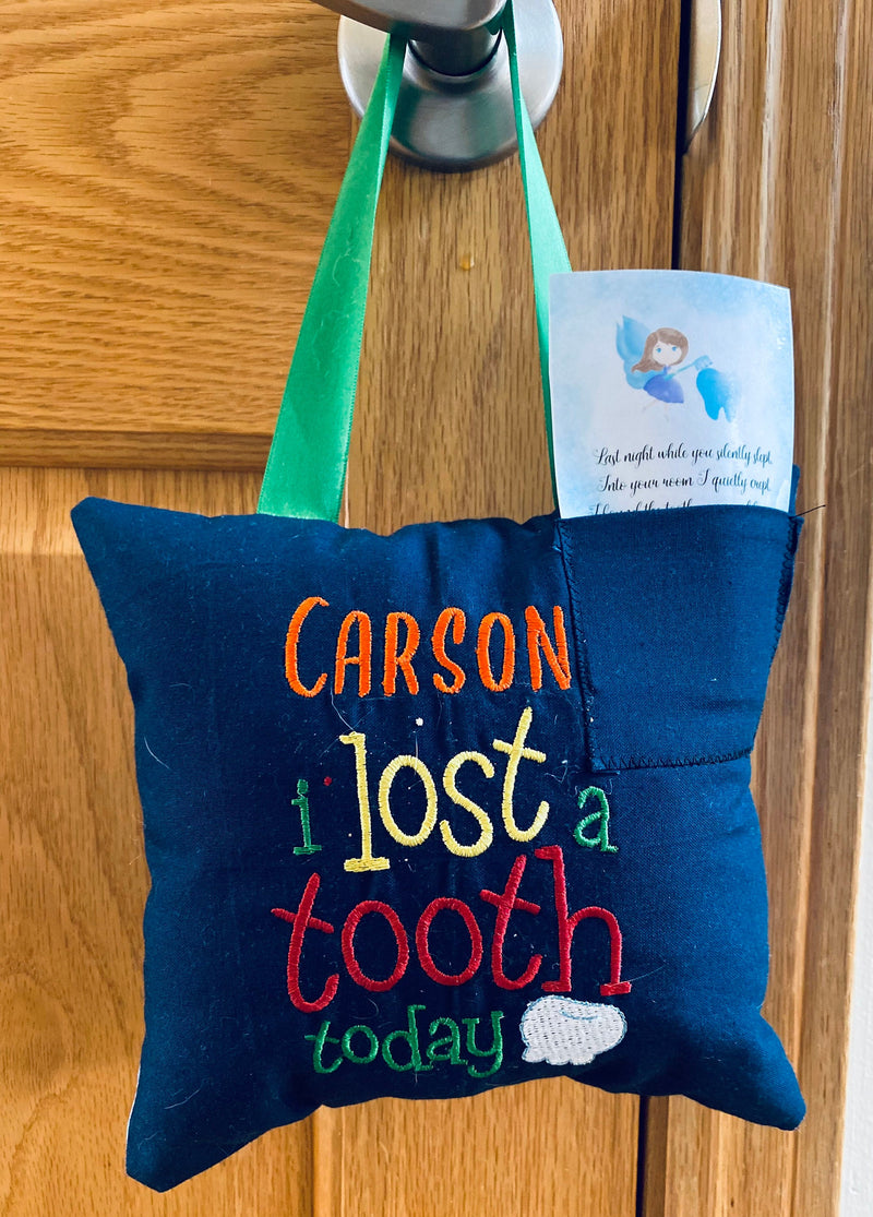 Tooth Fairy Pillow for Boy -Personalized - Gift For Boy