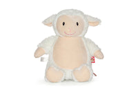 This 18 inch plush lamb is made from soft and cuddly materials, making it the perfect companion for children and adults alike. The lamb features an embroidered messa