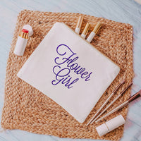 Introducing our beautifully crafted canvas cosmetic bag, perfect for any flower girl! The bag is made of sturdy canvas material, ensuring it will last through all th