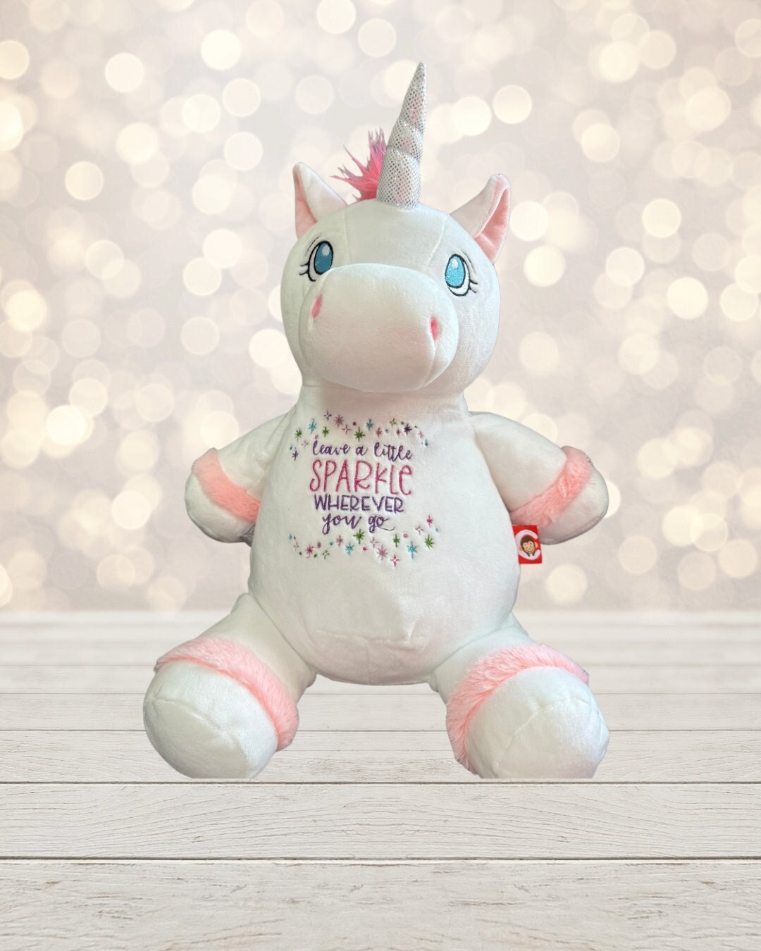 Unicorn Stuffed Animal, Unicorn Plush, Embroidered Unicorn, Girl Birthday Gift, Baby Shower Gift