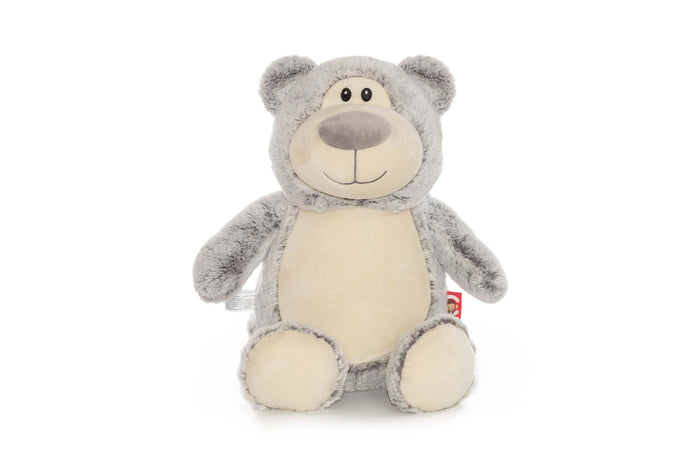 Introducing our 18 inch stuffed gray bear, perfect for snuggling and playtime! With the phrase "hold me tight" embroidered on its belly, this bear is sure to become 