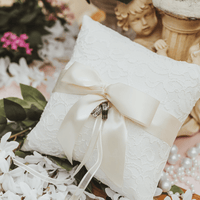 Ivory Lace Wedding Ring Pillow