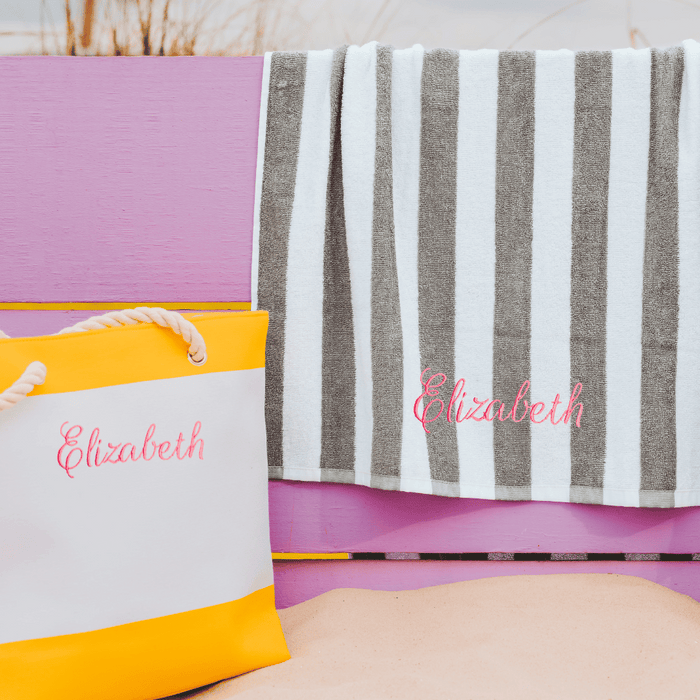 Yellow Canvas Beach Bag